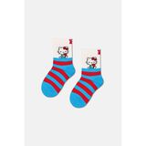 Happy Socks - Çocuk Hello Kıtty Çizgili Desenli Çorap - 2-3 Yaş - Çok Renkli