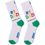 Happy Socks Erkek Beyaz Desenli Pamuklu Çorap P004997 - 41 - 46