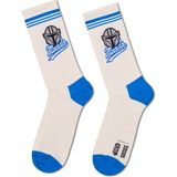 Happy Socks Erkek Beyaz Star Wars Mando Desenli Pamuklu Çorap P005730 - 41 - 46