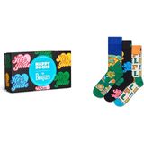 Happy Socks Erkek Çok Renkli Desenli Pamuklu 3'lü Çorap Seti P003943 - 41 - 46 - Siyah