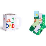 Happy Socks Erkek Çok Renkli Desenli Pamuklu 3'lü Çorap Seti P004661 - 41 - 46 - Beyaz