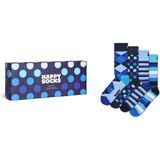 Happy Socks Erkek Lacivert Desenli Pamuklu 4'lü Çorap Seti P003447 - 41 - 46