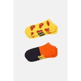 Happy Socks - Erkek Sarı Sosis Desenli 2\'li Düşük Kesim Çorap Seti - 41 - 46 - 02-Sarı