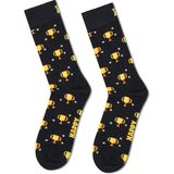 Happy Socks Erkek Siyah Kupa Desenli Pamuklu Çorap P003163 - 41 - 46