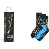 Happy Socks Erkek Siyah Kutlama Desenli 3’lü Pamuklu Çorap Seti P003371 - 41 - 46