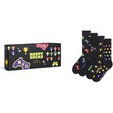 Happy Socks Erkek Siyah Oyuncu Temalı Pamuklu 4’lü Çorap Seti P003368 - 41 - 46