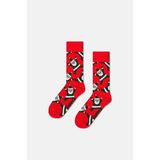 Happy Socks - Kırmızı Noel Baba Desenli Pamuklu Çorap - 41 - 46 - 00-Kırmızı
