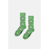 Happy Socks - Yeşil Lama Desenli Pamuklu Çorap - 41 - 46 - 01-Yeşil