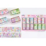 Happy Time Dekoratif Washi Bant 7,2 cm x 1,8 M, 1 Adet, Pastel Renkli Sevimli Desenli