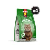 Happy Topaklanan Bentonit Natural Kedi Kumu 5 Lt X 4 Adet