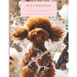 Happy Toy Poodle Notebook: Cute Grid Journal for Kids, 8.5x11 Inch, 100 Pages Dog Lover School Notebook with 5x5 Graph Paper for Writing, Math, and Notes