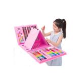 Happy Toys 208 adet boyama seti pembe çocuk boyama seti ithal yeni nesil harika hediye okul seti anaokulu seti