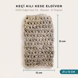 Happy Trend %100 Doğal Keçi Kılı Banyo Kesesi, El Dokuması Vücut Lifi, Batık ve Ölü Deri Karşıtı Peeling Lifi - Siyah