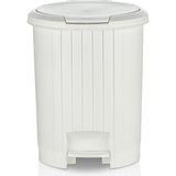 Happy Trend 12 Litre Bas Aç Kapaklı Çöp Kovası - Click Kapak Pedallı Çöp Kovası Banyo Mutfak Çöp Kovası (Beyaz) - Standart