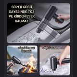 Happy Trend 130W 20.000PA 7800MAH Şarjlı Profesyonel Araç Süpürgesi, LED Işıklı Oto Süpürge ve Üfleme Makinası - Sarı
