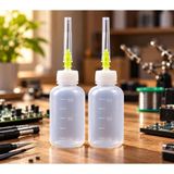 Happy Trend 2 Adet 50ML Tekrar Kullanılabilir Kolay Doldurulan Çok Amaçlı Şırıngalı Plastik Şişe, Tutkal Aplikatör Şişesi, Rosin Lehim Akı, Temizlik,kozmetik Sıvıları,yapıştırıcılar Için Tasarlanmış - Şeffaf