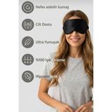 Happy Trend 2 Adet Siyah Uyku Bandı Seti Işık Geçirmez Göz Maskesi Kadın Erkek Için Konforlu Uyku Gözlüğü Göz Bandı