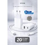 Happy Trend 20W Hızlı Şarj Aleti Lightning Güç Adaptörü Başlığı iPhone 8 11 12 13 14 Pro Max Mini x Xs Xr Uyumlu - Beyaz