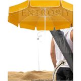 Happy Trend 220CM 10 Telli Premium Plaj ve Bahçe Güneş Şemsiyesi Kalın Su Geçirmez Kumaş Kılıflı Cırt Cırt Hediyeli - Fiberglass - Teras Tatil Seyahat Balkon Gölgelem Çözümleri - Sarı