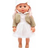Happy Trend 35,5 cm Sesli Ayakta Duran Bebek Oyuncak, 3 Asorti Kıyafetli Bebek, Konuşan/sesli Oyuncak Bebek, Çocuklar Için Evcilik ve Rol Yapma Oyuncağı LD68016A (Beyaz)