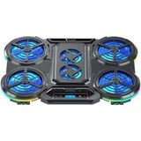 Happy Trend 6 Fanlı Rgb Notebook Soğutucu, 9-17 Inç Laptop Uyumlu, 7 Kademeli Yükseklik Ayarı, Dijital Ekran Kontrollü, 142CFM Güçlü Hava Akışı, Sessiz Çalışma ve Şık 10 Farklı Işık Modu Desteği Ea-04 - Siyah