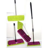 Happy Trend 6 Fırçalı Gırgır ile Mikrofiber Paspaslı Silme Mopu Metal Saplı Yer Duvar Fayans Silme Mopu - Standart - Çok Renkli
