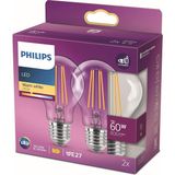 Happy Trend 60W A60 Filament Ampul, 2700 Sarı Işık, E27 Normal Duy, Dim Edilmez 2'li Ekopaket