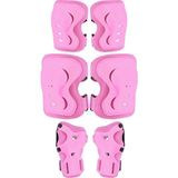 Happy Trend 6'lı Yüksek Koruma 3-12 Yaş Paten Scooter Bisiklet Kaykay Diz Dirsek El Koruma Koruyucu - Pembe