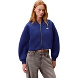 Happy Trend A- Oversızed Scuba Zıp Bomber Ja Ceket Kadın - Standart - Blue