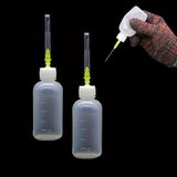 Happy Trend Adet 50ML Tekrar Kullanılabilir Kolay Doldurulan Çok Amaçlı Şırıngalı Plastik Şişe, Tutkal Aplikatör Şişesi, Rosin Lehim Akı, Temizlik Sıvıları, Yapıştırıcılar Için Tasarlanmış - Şeffaf