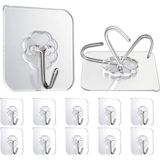 Happy Trend Adet Şeffaf Duvar Askısı Iz Bırakmayan Güçlü Yapışkanlı Kapı Arkası Banyo Mutfak Düzenleyici Metal Kanca Askılık - Standart