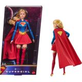 Happy Trend Barbie Signature Dc Supergirl Bebek, Süper Kahraman Kostümü ve Peleriniyle Koleksiyona Uygun Sarışın Bebek, Özel Ambalaj ve Bebek Standı, JJY04 - Kırmızı