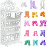 Happy Trend Bebek Ayakkabı Rafı + 20 Çift Ayakkabı Seti, Aksesuar, Yüksek Topuklu Çizme, Sandalet, Çeşitli Mobilyalar, 28 Cm, Kız Bebek Için - Çok Renkli