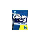 Happy Trend Blue3 Smooth Erkek Tek Kullanımlık Jilet Üçlü Bıçaklı 6 Tıraş Bıçağı, 40° Hareketli Döner Başlık, Comfortgel Teknolojili Kayma Şeridi - Mavi