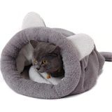 Happy Trend Bobi Kedi Yatağı Evcil Hayvan Kedi Minderi Yumuşak Kedi Tüneli Uyku Tulumu Yatak Kulübesi (Gri)