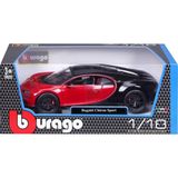 Happy Trend Bugatti Chiron Sport: Model Araba, 1:18 Ölçeğinde, Kapılar ve Motor Kaputu Açılabilir, Döndürülebilir, 26 Cm, Siyah/kırmızı (18-11044R)