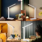 Happy Trend Çalışma Masası Lambası, LED Masa Lambası, Kısılabilir Masa Lambası, Dokunmatik Anahtar, 3 Renk ve 10 Parlaklık Kademesi, Göz Dostu Masa Lambası, Gece Lambası, Ofis, Okuma, Çalışma Için [enerji