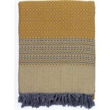 Happy Trend Çift Kişilik Yatak Örtüsü ve Pike |%100 Pamuklu Ince Hafif Yazlık Battaniye | Boho Dekoratif Koltuk Örtüsü | Çok Amaçlı Çeyizlik Günlük Kullanım (Hardal, 200X250 cm Çift Kişilik Pike)