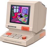 Happy Trend Divoom Minitoo Retro Pc-Style Bilgisayar Hoparlörü, Akıllı Piksel Ekranı ve Kendi Resimlerinizi Oluşturma Özelliği, Bluetooth ve USB Ses, Beyaz Gürültülü Alarm/zamanlayıcı, Yatak Odası Için Hediye