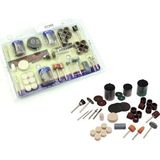 Happy Trend Dremel Proxxon Için 105 Parça Gravür Zımpara Kesici Disk Polisaj Kalıpçı Parçaları Ahşap Metal Seti - Gri - Standart