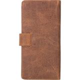Happy Trend El Yapımı Çıtçıtlı Deri Cüzdan - Telefon Bölmeli, Hakiki Deri Premium Kalite Kartlık Cüzdan, 2'si Pencereli 13 Kart Bölmesi, Erkek ve Kadın Için Hakiki Deri Cüzdan (Antik Kahverengi)