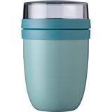 Happy Trend Ellipse Nordic Green Yemek Kabı, 500 ml Pratik Termal Yemek Kabı, Yoğurt Bardağı, To Go Kupa, Yemekleri Uzun Süre Sıcak Veya Serin Tutar, Plastik, 500 + 200 ml