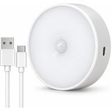 Happy Trend Hareket Sensörlü LED Gece Lambası, USB Şarjlı, Manyetik Kablosuz Dolap Içi Aydınlatma, 3 Modlu, 140° Pır Sensör, Merdiven, Koridor, Mutfak, Gardırop, Beyaz - Standart