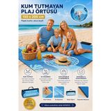 Happy Trend Havlusu, Piknik Örtüsü, Plaj Matı, Çantalı Plaj Hasırı,kamp Battaniyesi, Kamp Matı, Katlanabilir, Hafif, Su Geçirmez, Piknik Matı Kum Geçirmez (Deniz Mavisi-Plaj)