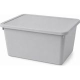 Happy Trend Home 20 Litre Kapaklı Plastik Depolama Kutusu Organizer Kutu Çok Amaçlı Düzenleyici Saklama Kutusu Ev Içi Dolap Içi Oyuncak Kıyafet Banyo Mutfak Organizer Kutusu (Açık Gri) - Standart