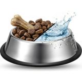 Happy Trend Için Paslanmaz Çelik Mama ve Su Kabı (30 Cm) - Kaydırmaz Kauçuk Tabanlı - Koku Tutmaz - Yaş ve Kuru Mama Için Uygun - Bulaşık Makinesinde Yıkanabilir - 1400 ml Kapasiteli - Altın