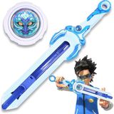 Happy Trend Infinity Nado Bey Battling Blade Oyuncakları, Yeni Başlayanlar Için Mini Nado Kılıcı, 5-7 8-12 Yaş Çocuklar Için Top ve Kılıç Fırlatıcı Savaş Seti Oyuncakları, Bey Mini Savaş Bıçağı Göğüs Kılıcı - Sarı