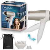Happy Trend Ionicare Power & Travel Şampanya Katlanabilir Saç Kurutma Makinesi, 2400 W, Dc Motor, Gerçek Iyon Teknolojisi, Kompakt Soğuk Hava, Difüzör, Konsantre Başlığı ve Taşıma Çantası Dahil