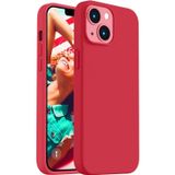 Happy Trend iPhone 14 Uyumlu Premium Silikon Telefon Kılıfı İnce ve Esnek Yapı Darbe Emici Kamera Korumalı Likit Silikon Arka Kapak Yumuşak Dokulu Çizilmeye Karşı Dayanıklı Mat Kılıf Kırmızı