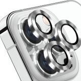 Happy Trend iPhone 15 Pro/iPhone 15 ProMax Kamera Camı Lens Koruyucu Halka Set - Gümüş Silver